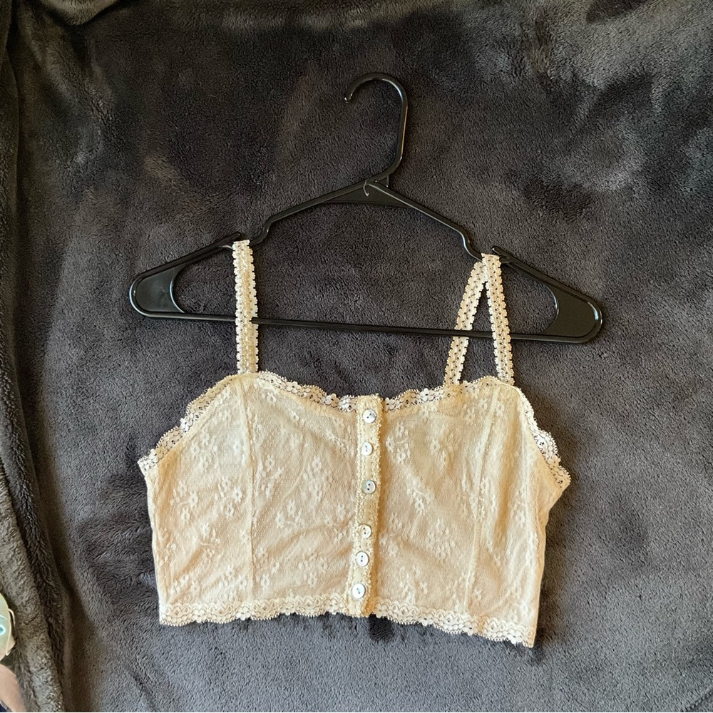 Lace tan tank top